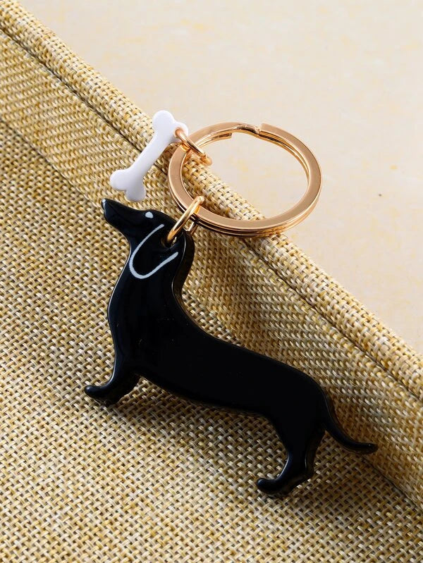Dachshund & Bone Keyrings