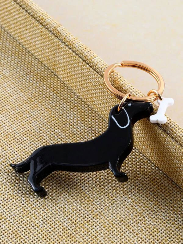 Dachshund & Bone Keyrings