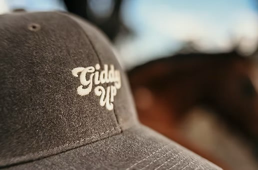 Giddy Up Embroidered Vintage Washed Cap