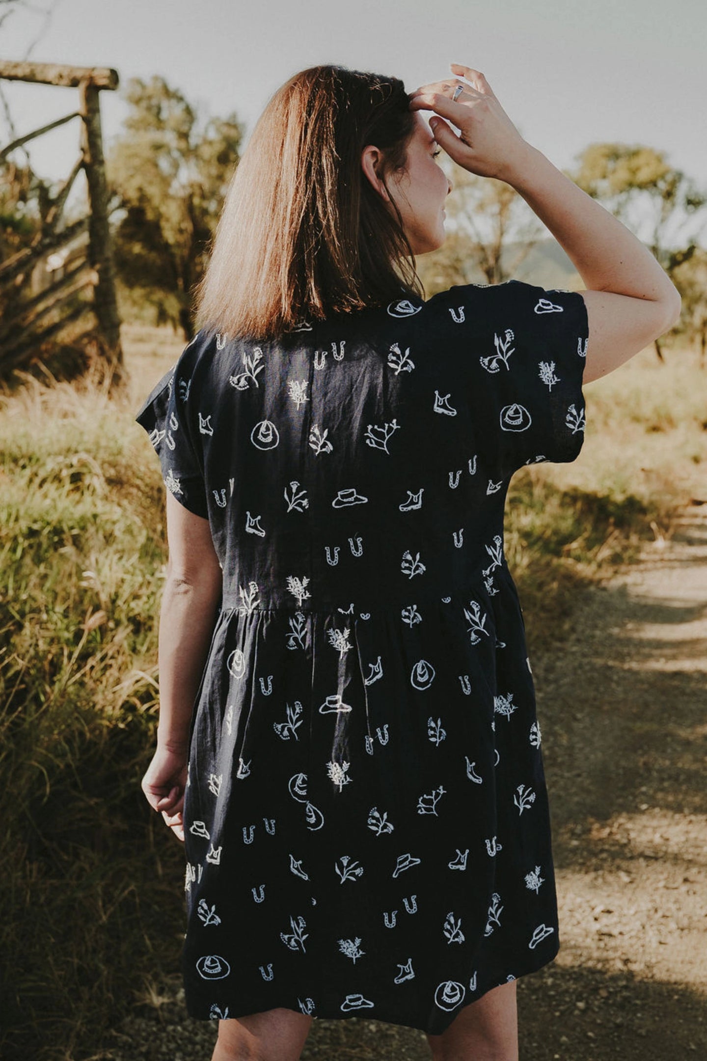 Lady Jane Eclipse Navy Organic Linen Dress