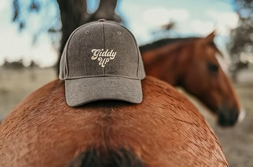 Giddy Up Embroidered Vintage Washed Cap