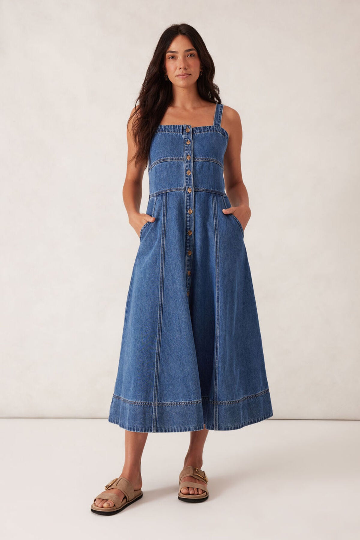 Denim Beach Dress Worn Blue