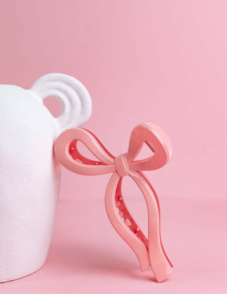 Ruffle + Bow Hair Clip