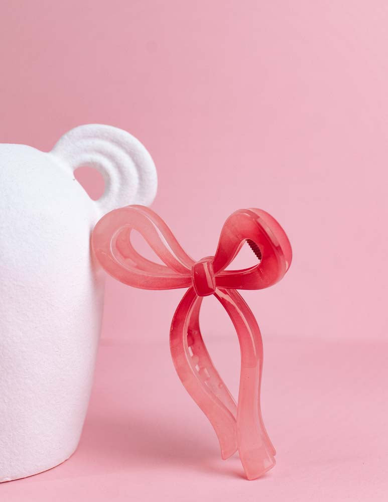 Ruffle + Bow Hair Clip