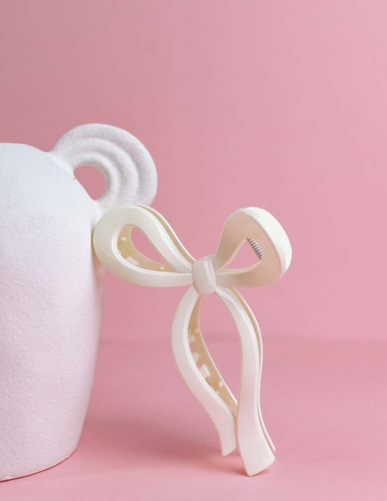 Ruffle + Bow Hair Clip