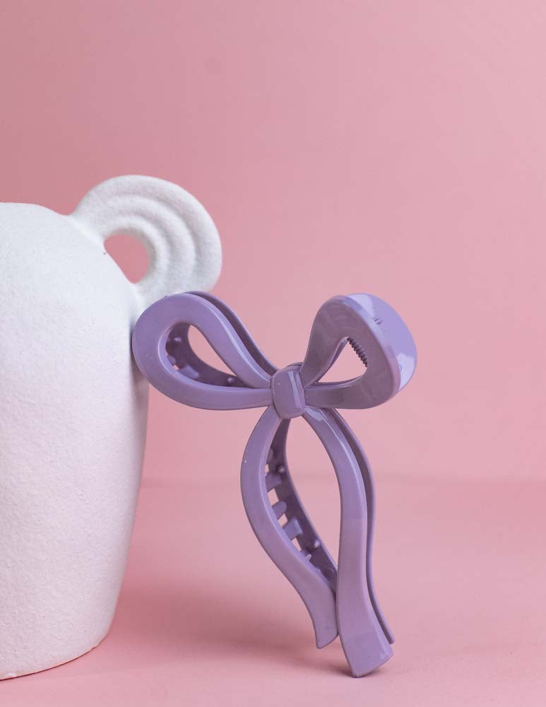 Ruffle + Bow Hair Clip