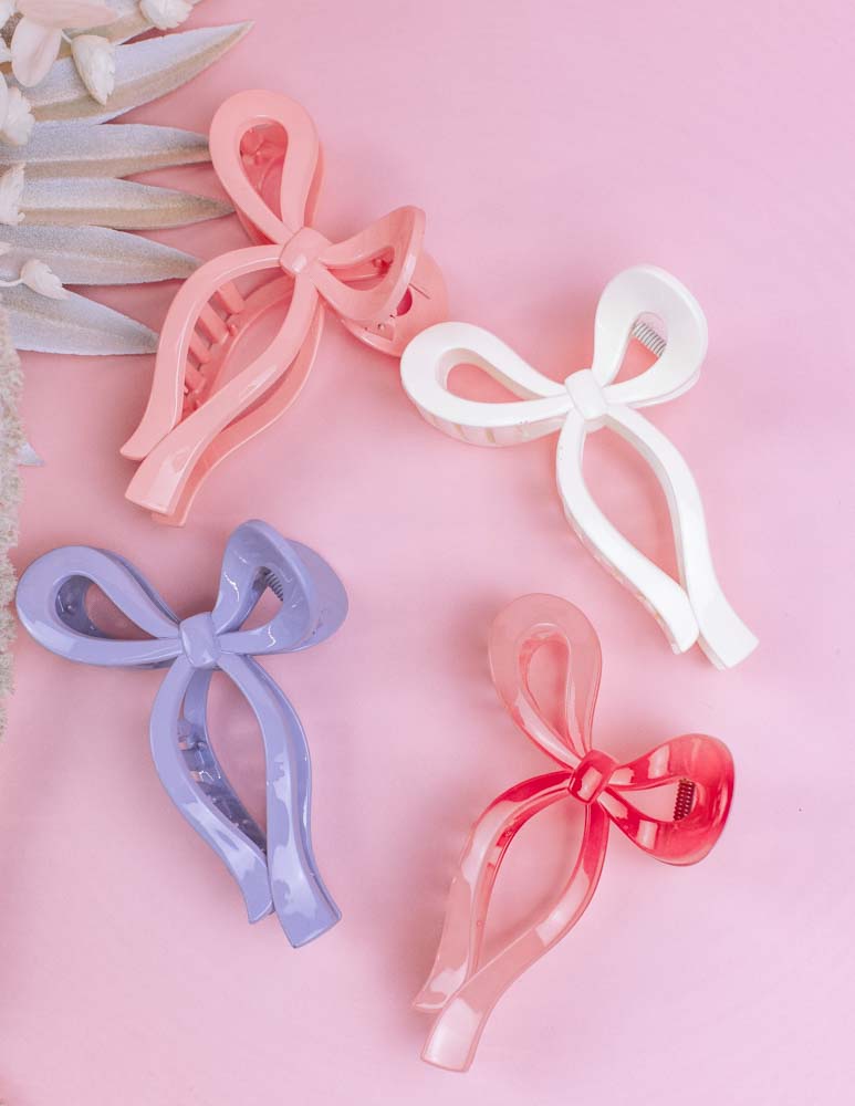Ruffle + Bow Hair Clip