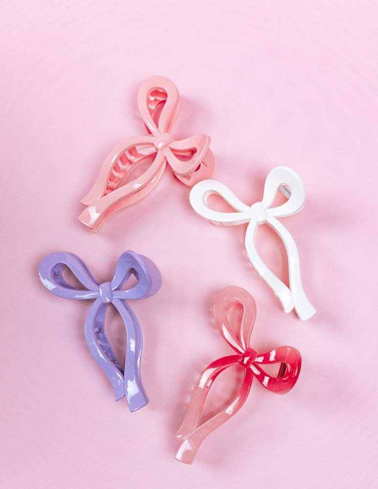 Ruffle + Bow Hair Clip
