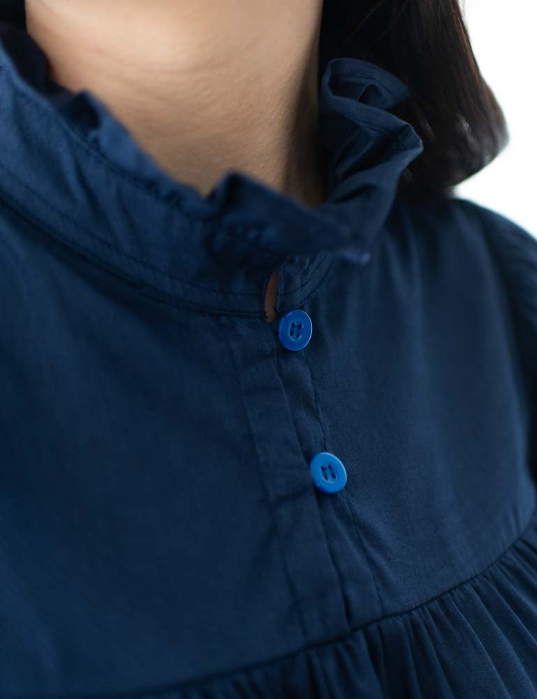 Clermont Frill Top - Navy
