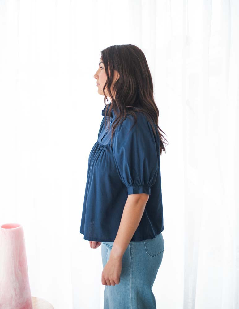 Clermont Frill Top - Navy