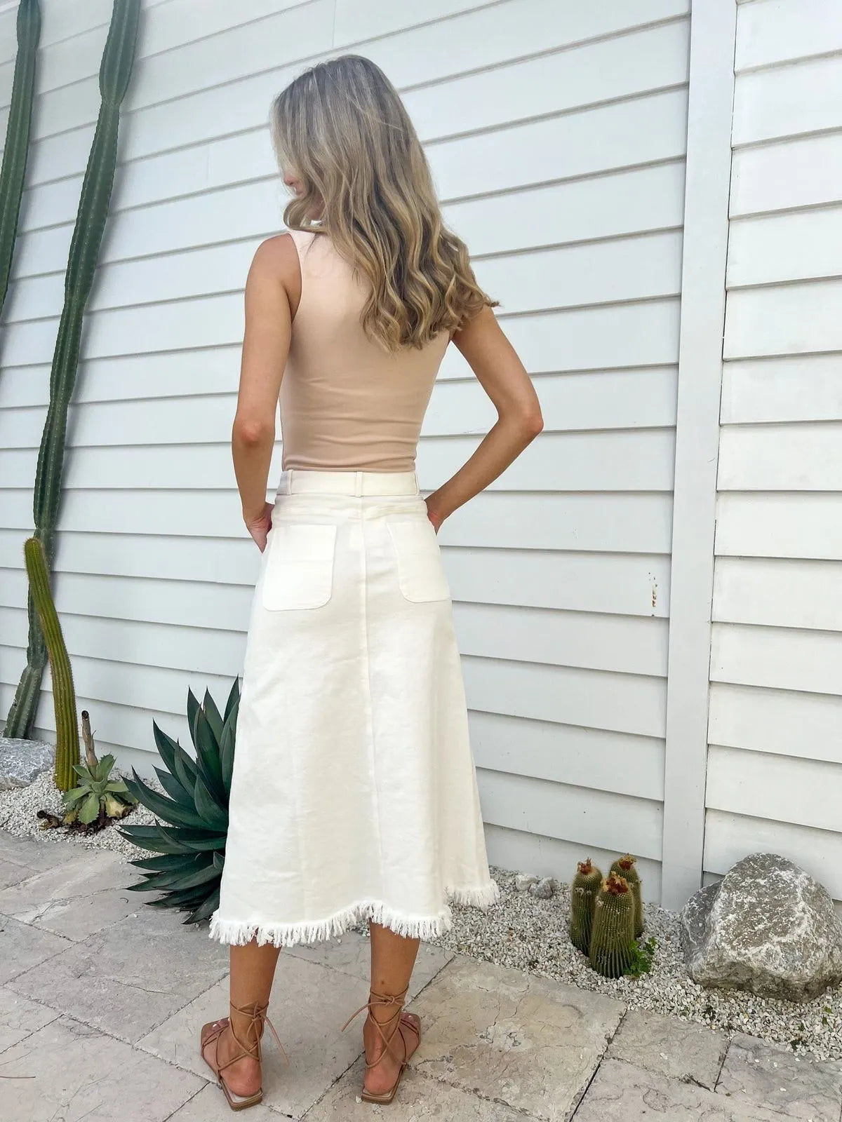 Abby White Denim Skirt