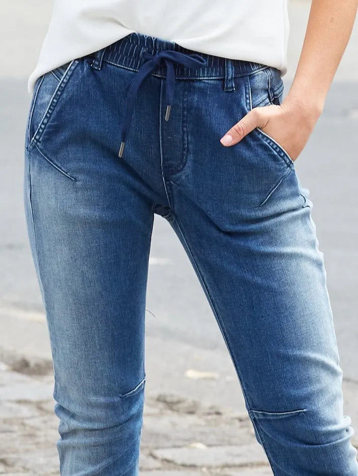 Mid Rise Boyfriend Denim Jogger