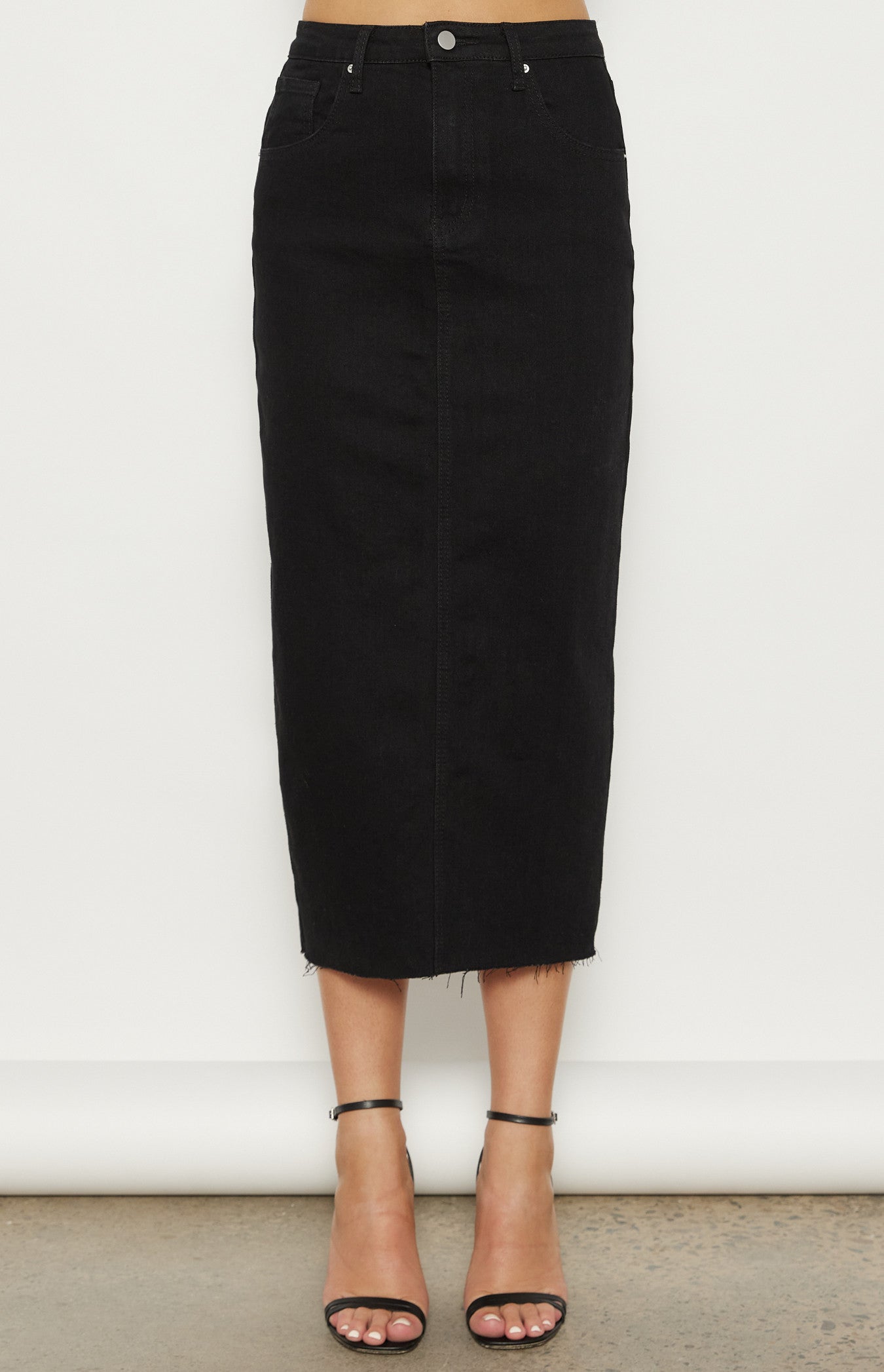 Gina Black Denim Skirt