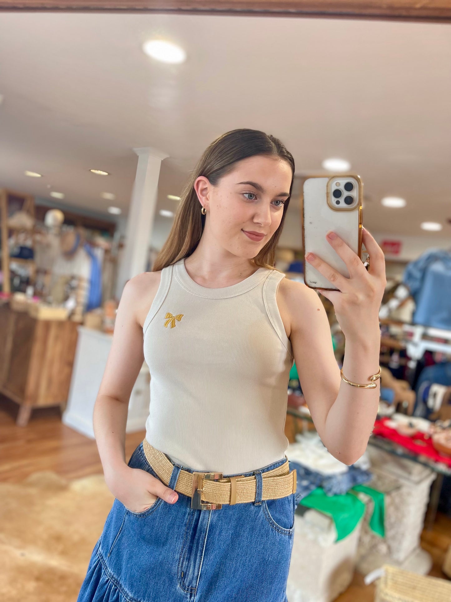 Ruffle + Bow Goldie Tank