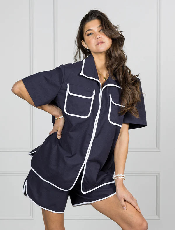 Alhambra Shacket - Navy