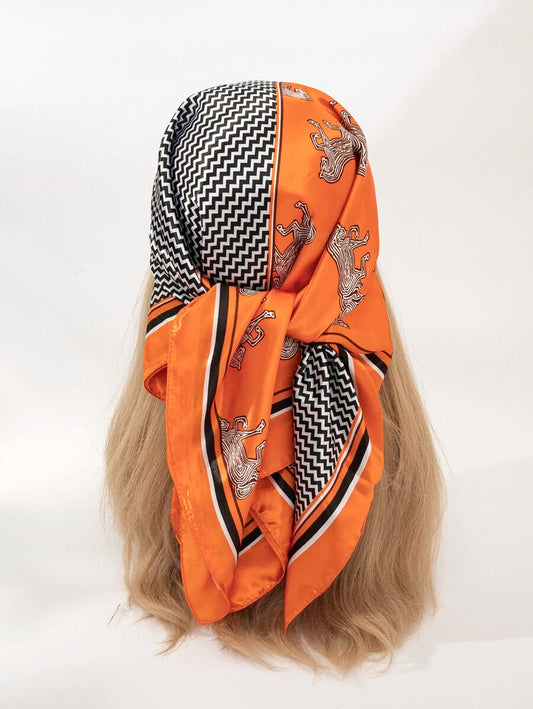 Horse Print Bandana - Orange