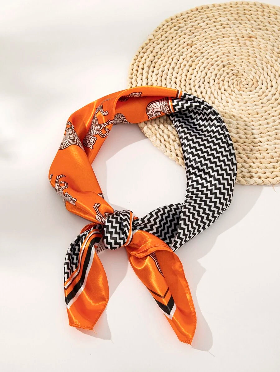 Horse Print Bandana - Orange