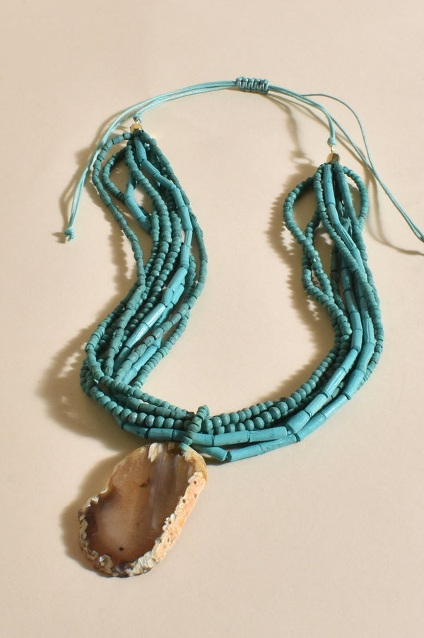Boehme Agate Pendant Short Necklace
