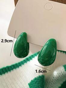Green Minimalist Hoop Earrings
