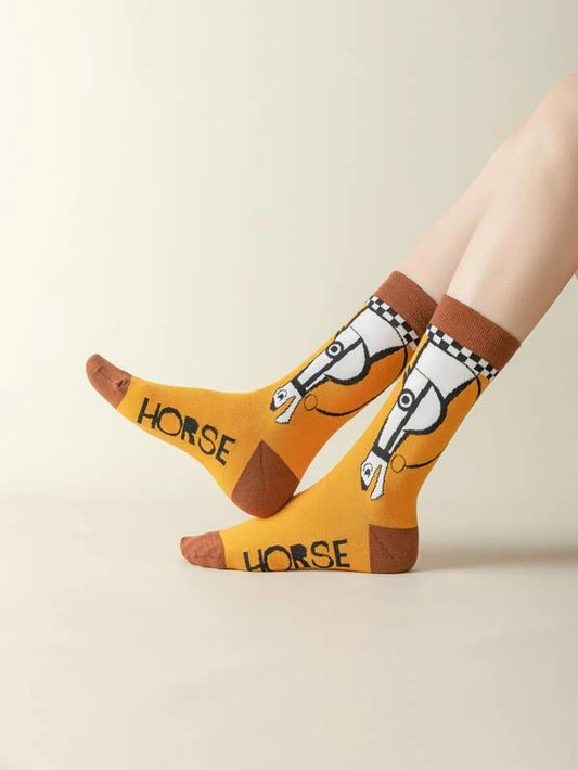 Yellow Horse Crew Socks