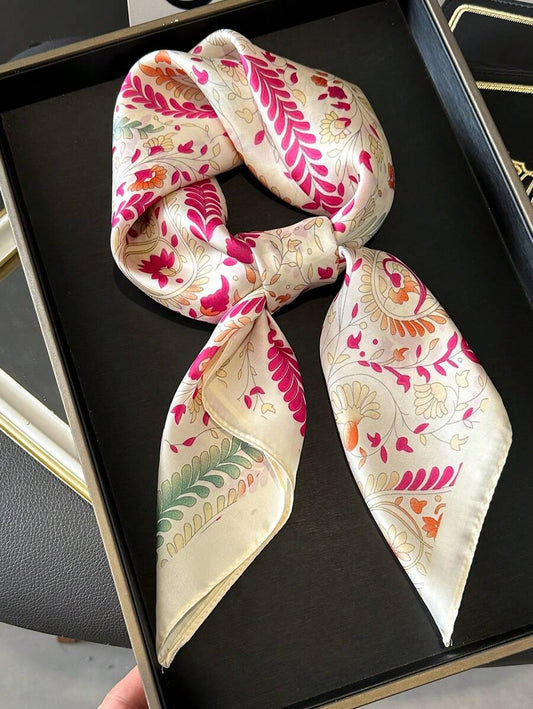 Silk Paisley Floral Scarf