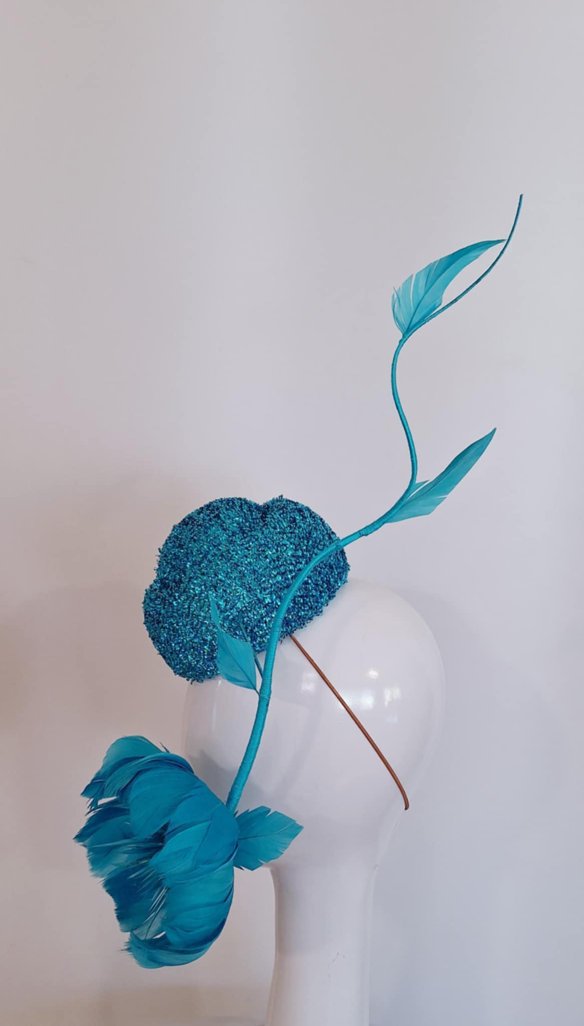 Glitter Blue flower Headwear Millinery