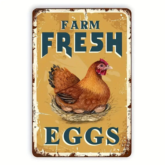 Farm Fresh Eggs Tin Sign