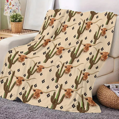 Cactus Cow Blanket