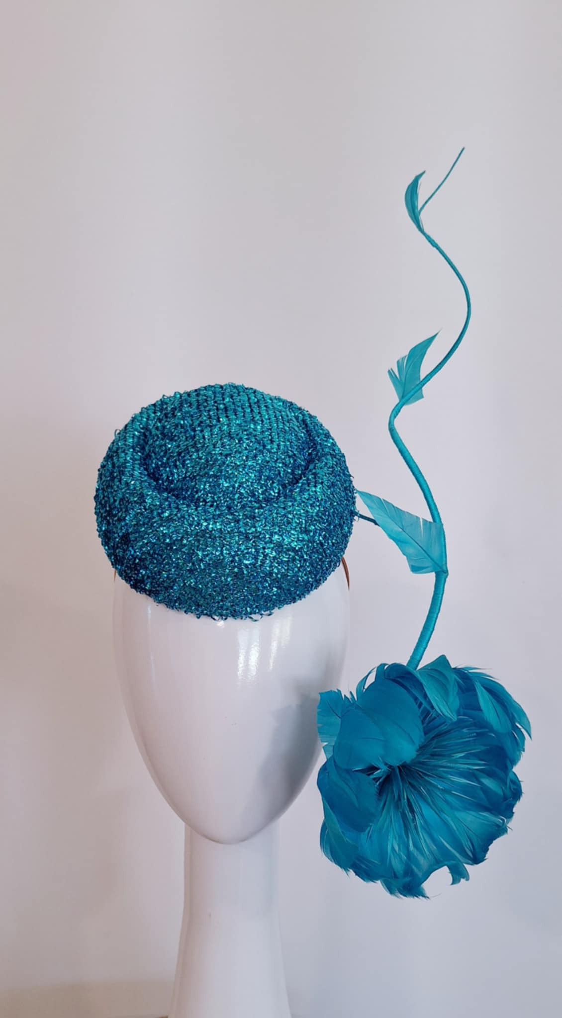Glitter Blue flower Headwear Millinery