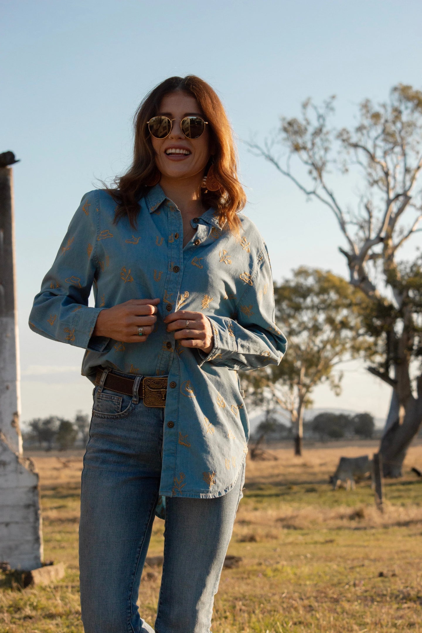 Lady Jane Denim Long Sleeve Shirt