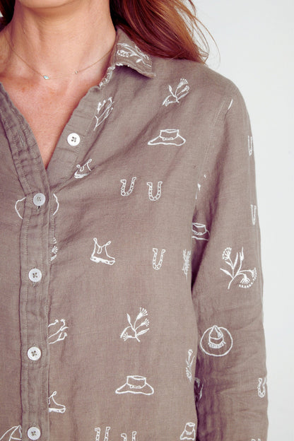 Lady Jane Eclipse Long Sleeve Linen Shirt