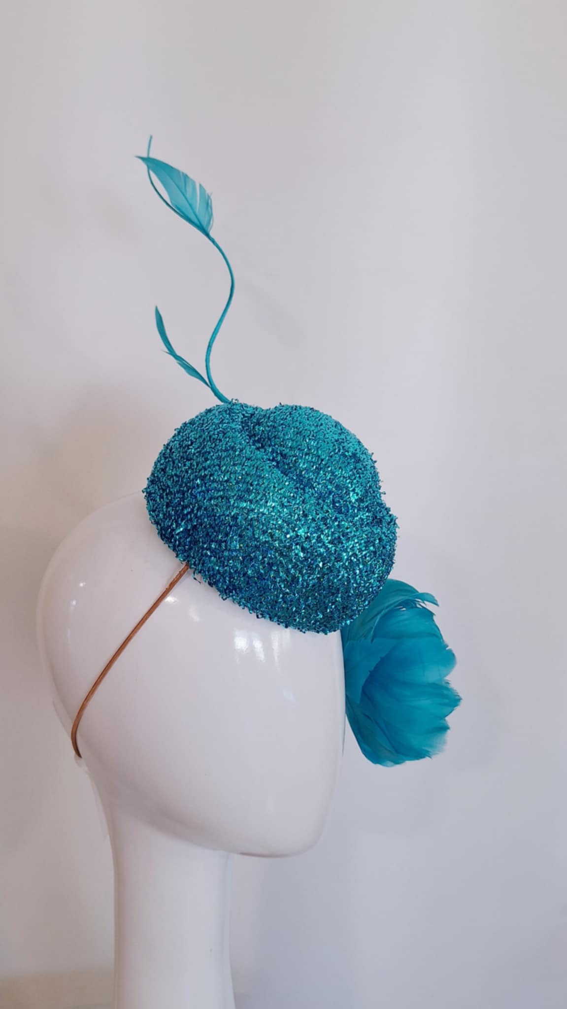 Glitter Blue flower Headwear Millinery