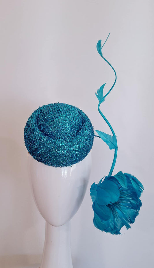 Glitter Blue flower Headwear Millinery