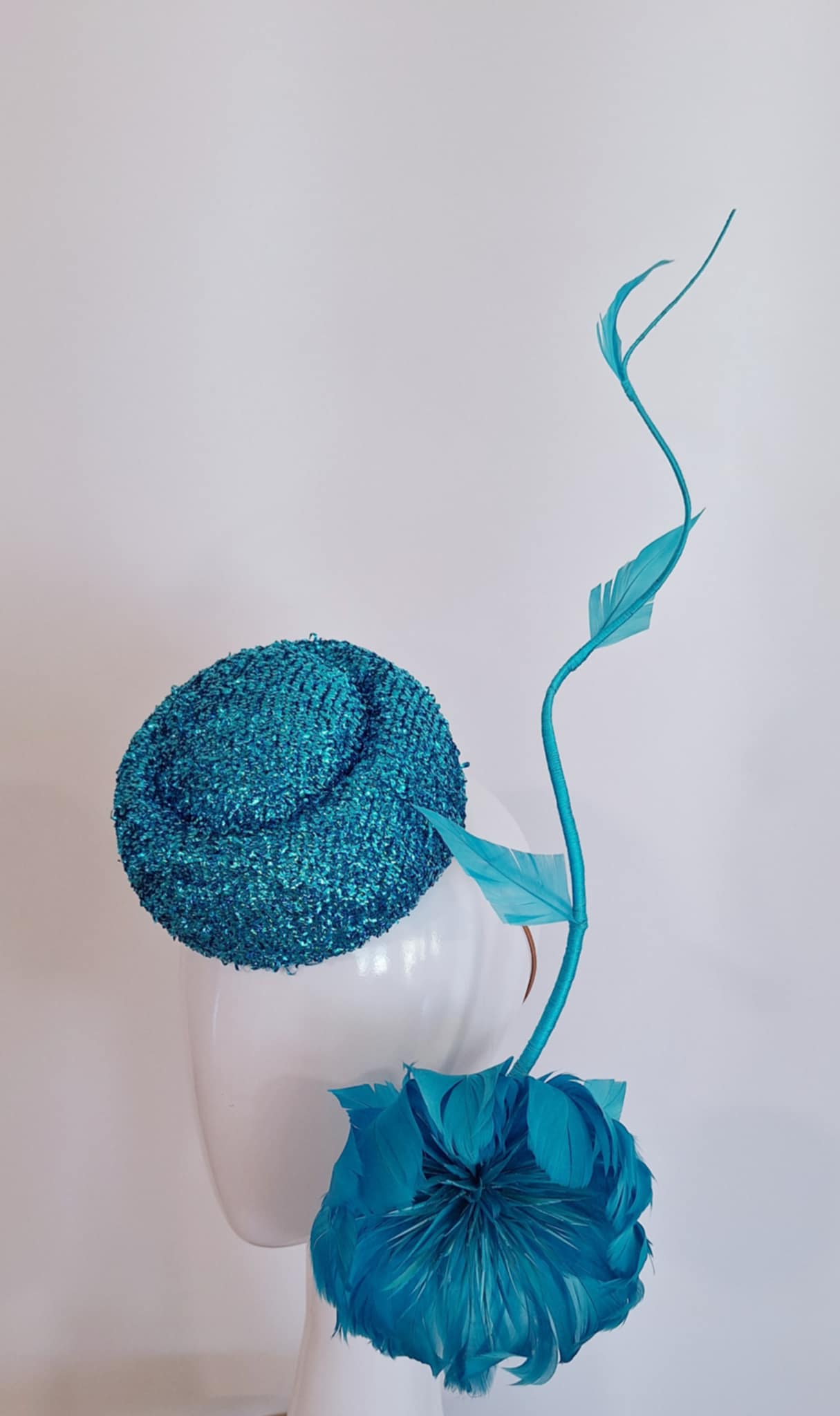 Glitter Blue flower Headwear Millinery