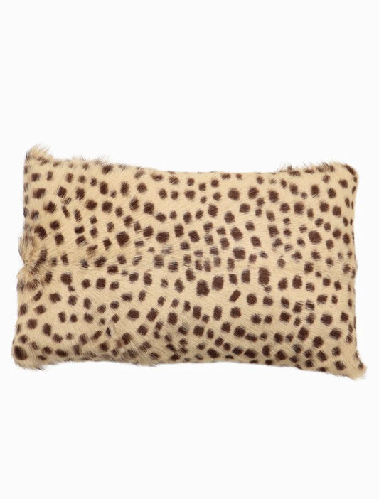 Goat Fur Lumbar Cushion Leopard