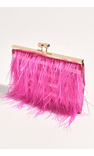 Cher feather Clutch