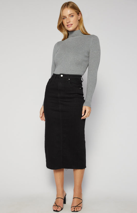Gina Black Denim Skirt