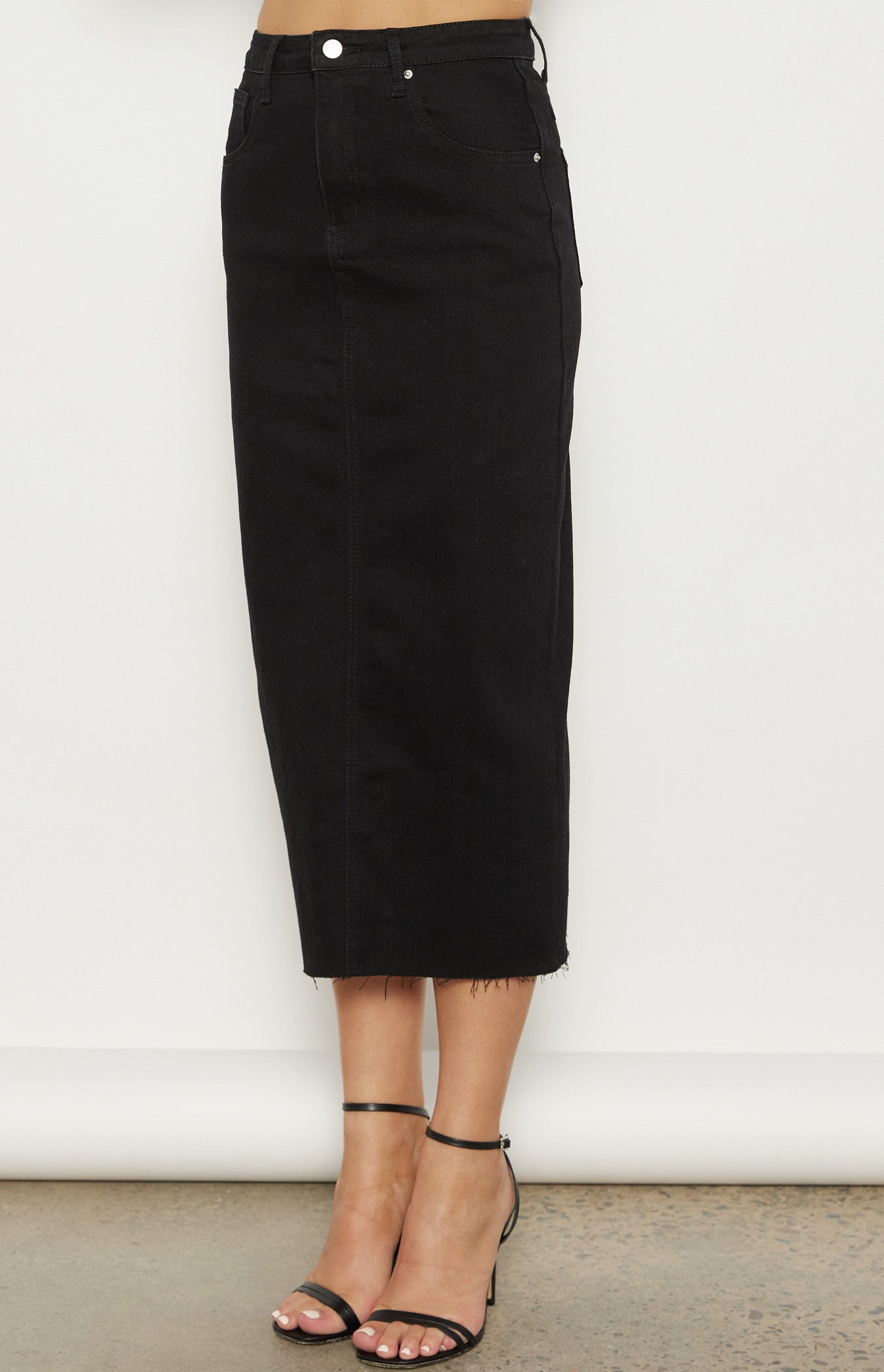 Gina Black Denim Skirt