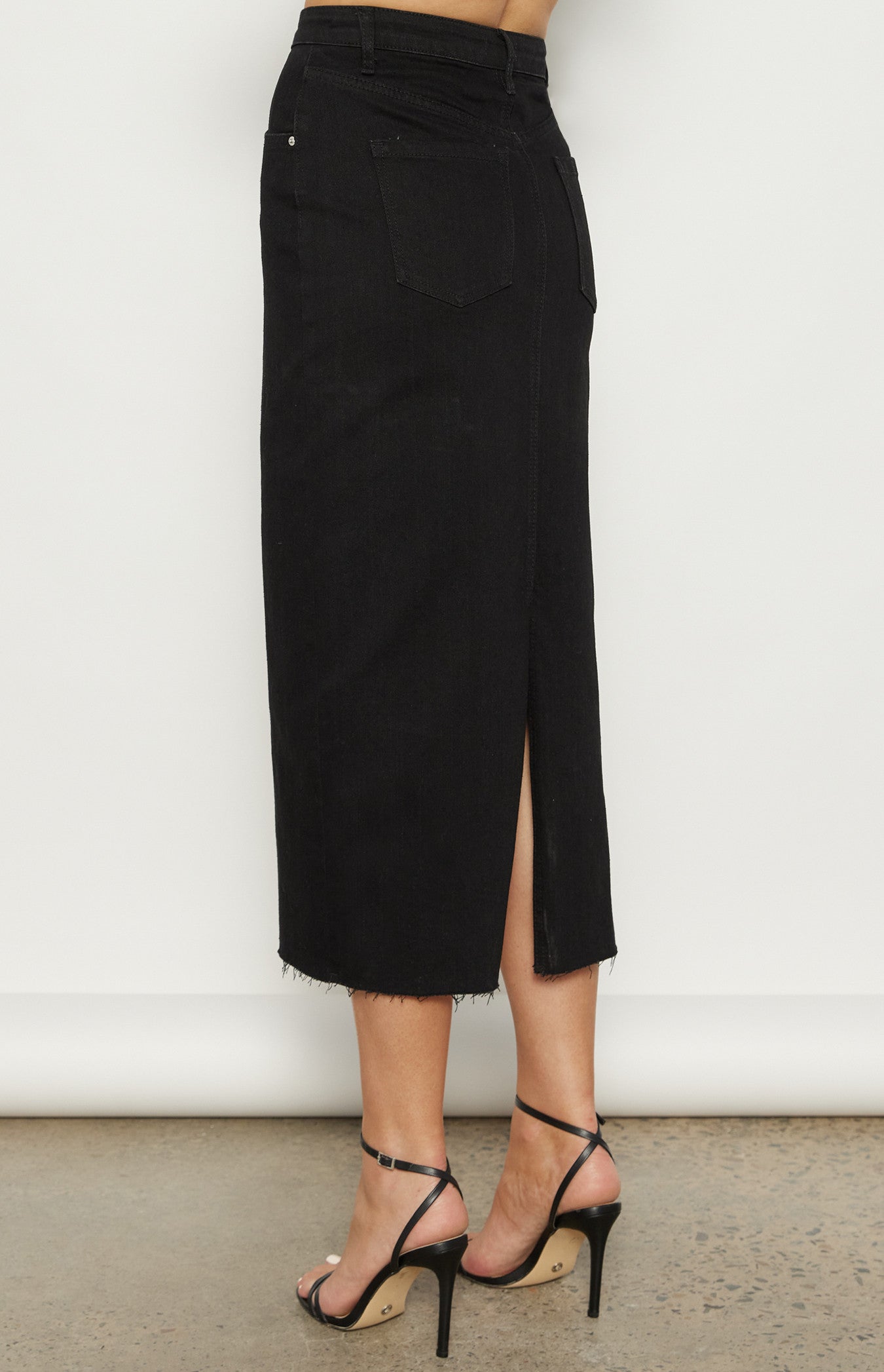 Gina Black Denim Skirt