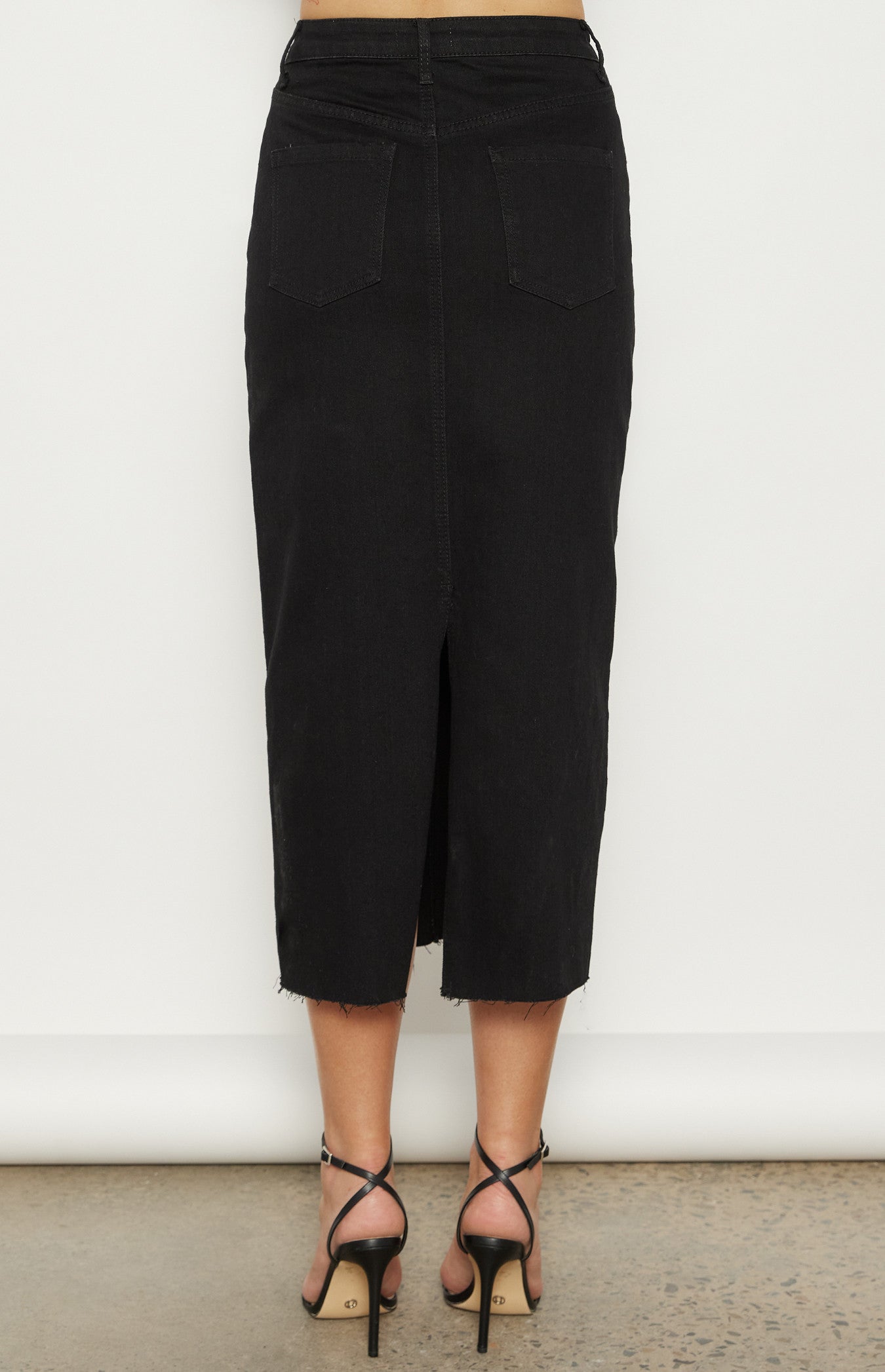 Gina Black Denim Skirt