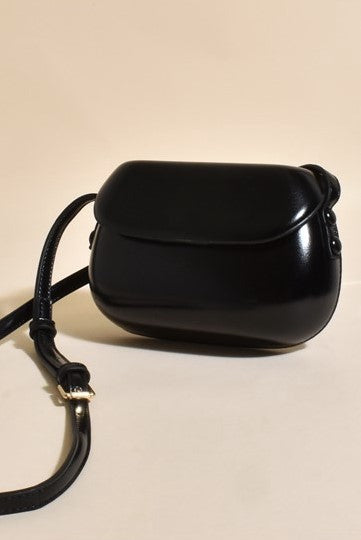 SMOOTH FAUX LEATHER CROSSBODY BAG