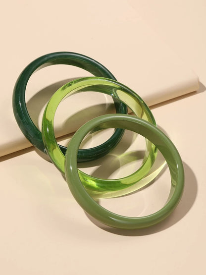 Green Minimalist Solid Bangle