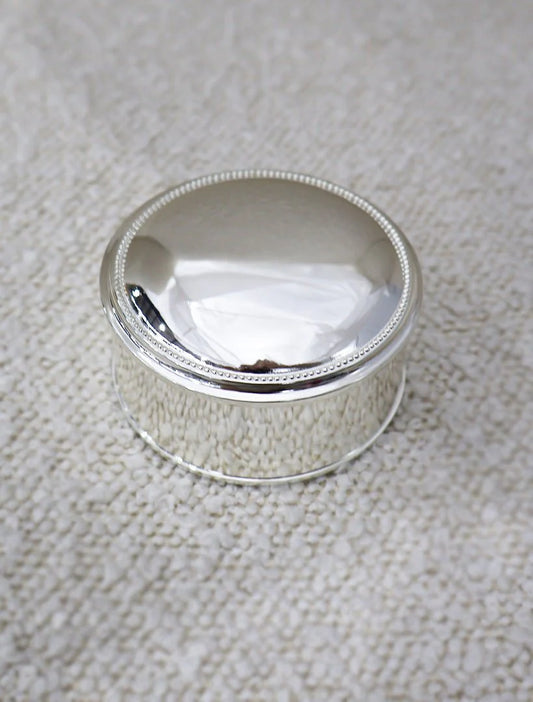 Silver Plated Round Jewellery Box