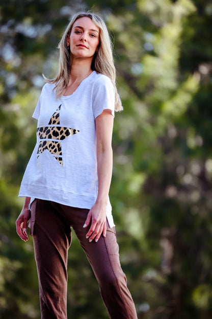 Toni Leopard Star Striped Tee