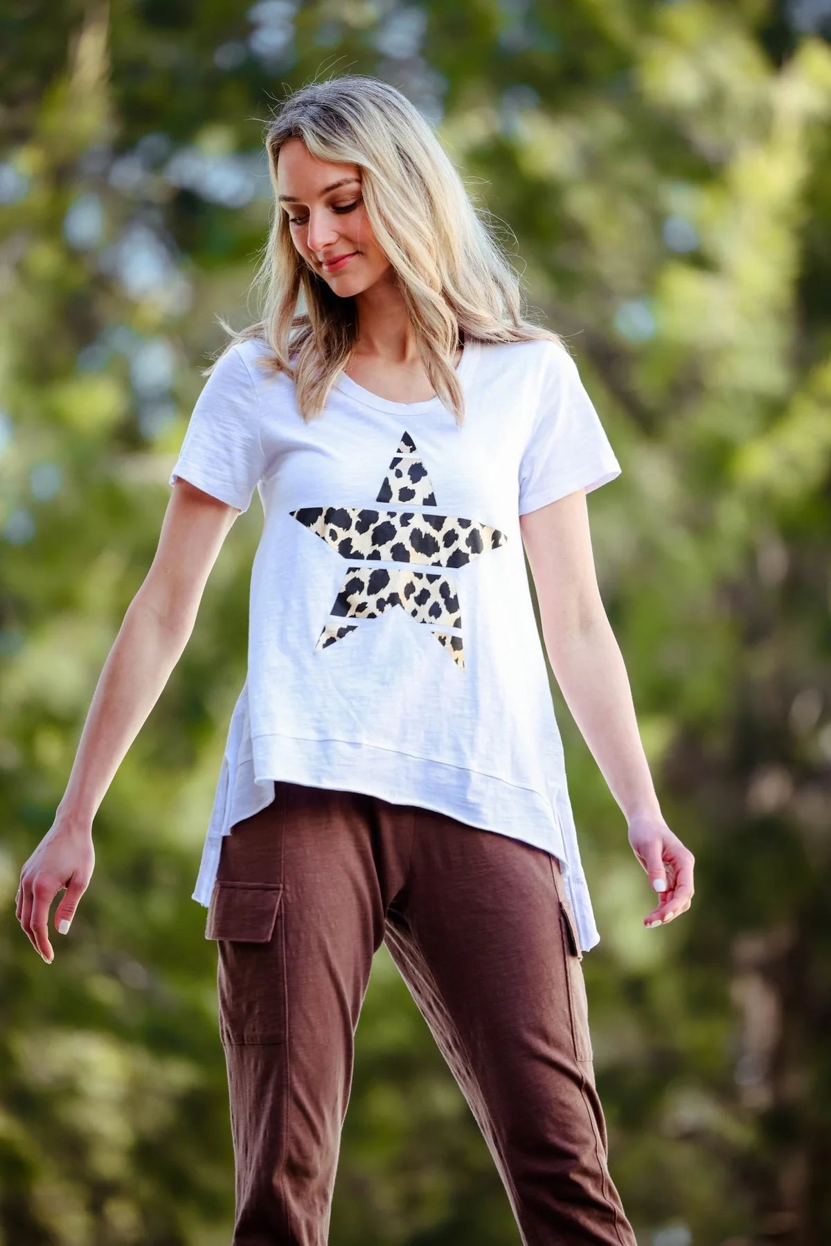 Toni Leopard Star Striped Tee