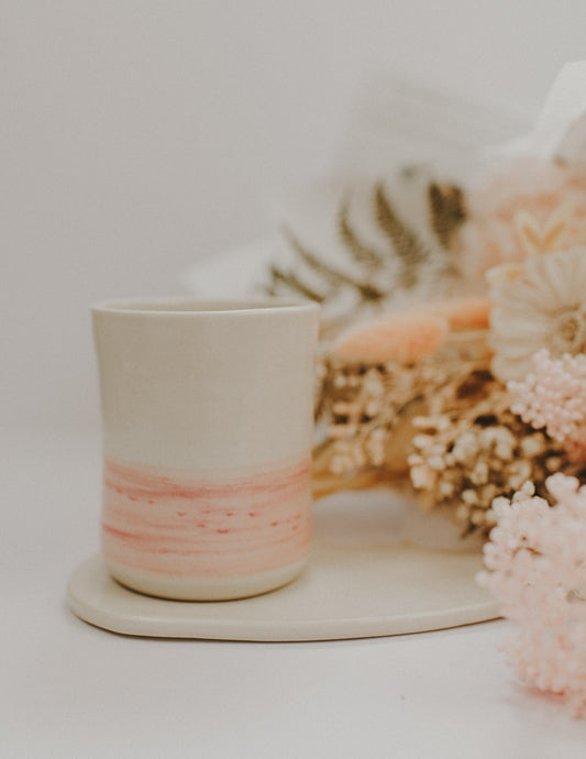 Handmade Mug and Plate Set (Pink)
