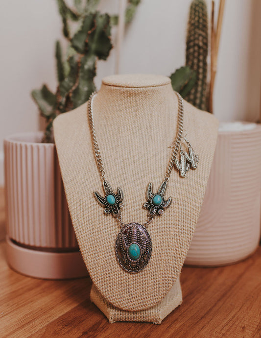 Cactus Necklace and Earring Set