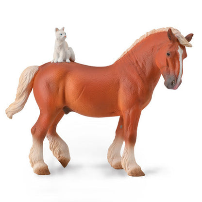 DRAFT HORSE WITH CAT HORSE TOY
